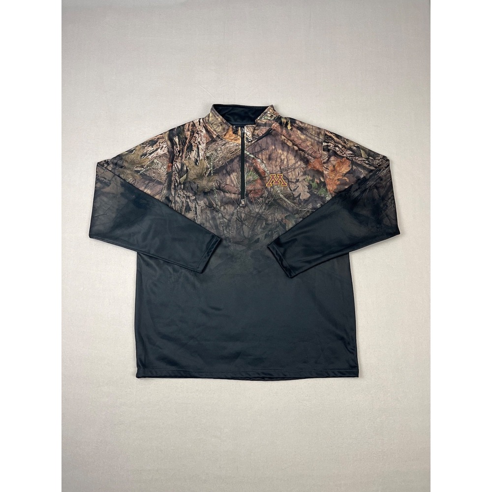 Unv Of Minnesota Golden Gophers Pullover Mens 2XL Brown camo 1/4‎ Zip Pullover